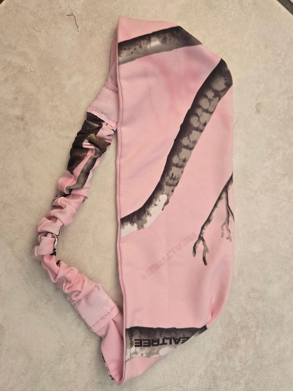 Realtree Pink Camouflage Scarf Headband with Branch Print